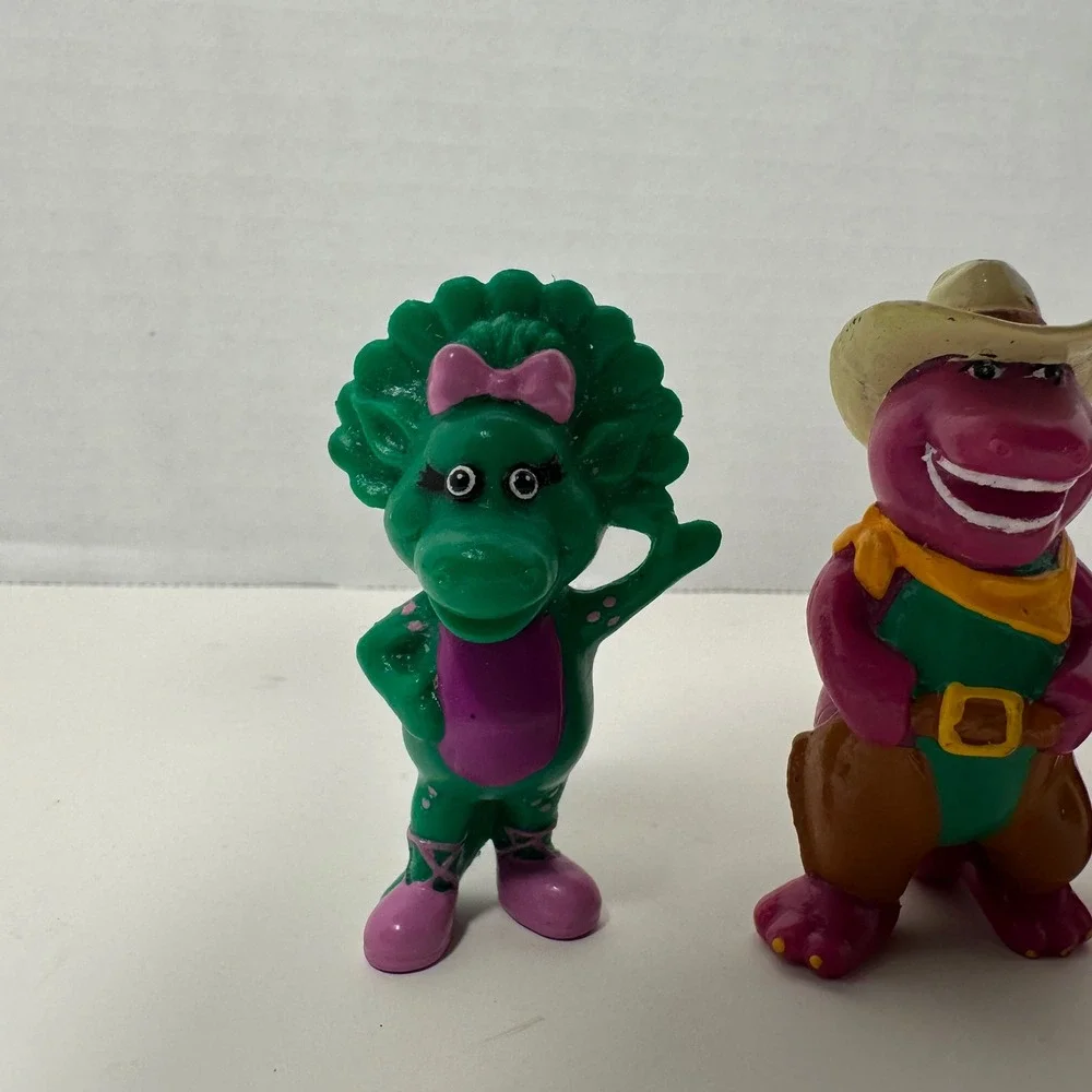 Vintage 1993 Barney The Lyons Group PVC Figures Lot Cowboy Firefighter 3pc